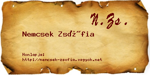 Nemcsek Zsófia névjegykártya